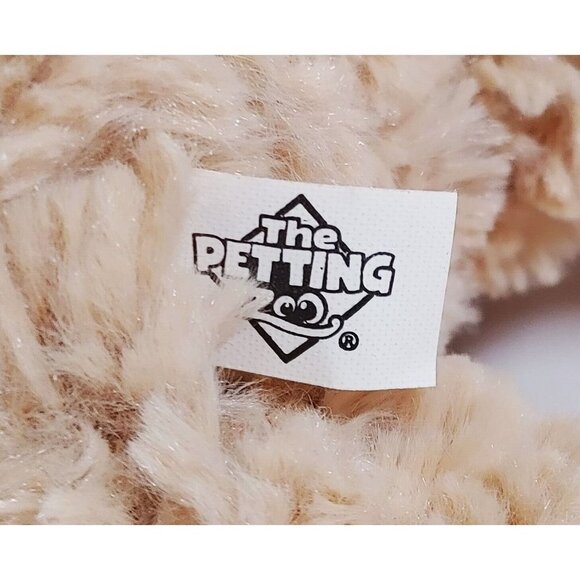 Petting Zoo Dog Plush w/Red Stripe Bow & Collar Stuffed Animal 14" brown - Picture 4 of 4